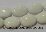 CAG7242 15.5 inches 15*20mm oval white agate gemstone beads