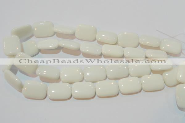 CAG7246 15.5 inches 12*16mm rectangle white agate gemstone beads