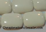 CAG7249 15.5 inches 22*30mm rectangle white agate gemstone beads