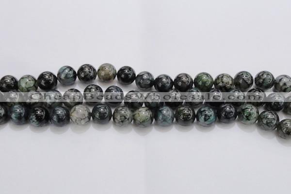 CAG7325 15.5 inches 14mm round dragon veins agate beads wholesale