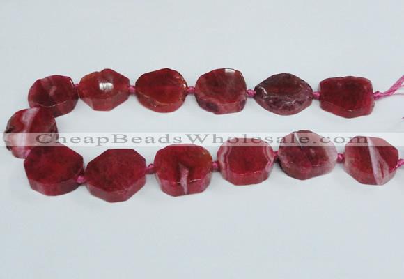 CAG7398 15.5 inches 25*25mm - 30*35mm freeform dragon veins agate beads