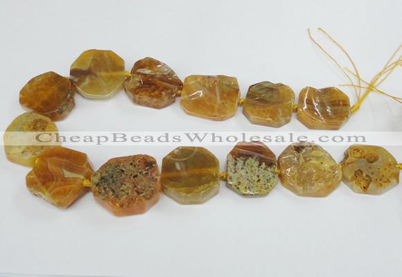 CAG7412 15.5 inches 25*27mm - 30*32mm freeform dragon veins agate beads