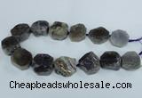 CAG7413 15.5 inches 25*27mm - 30*32mm freeform dragon veins agate beads