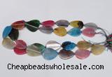 CAG7414 20*25mm - 25*30mm flat teardrop dragon veins agate beads