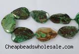 CAG7431 15.5 inches 40*45mm - 45*60mm faceted freeform ocean agate beads