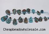 CAG7432 Top drilled 15*20mm - 20*35mm freeform ocean agate beads