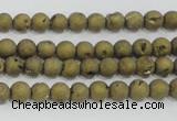 CAG7445 15.5 inches 4mm round plated druzy agate beads wholesale