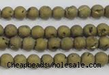 CAG7446 15.5 inches 6mm round plated druzy agate beads wholesale