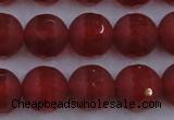 CAG7459 15.5 inches 12mm faceted round matte red agate beads