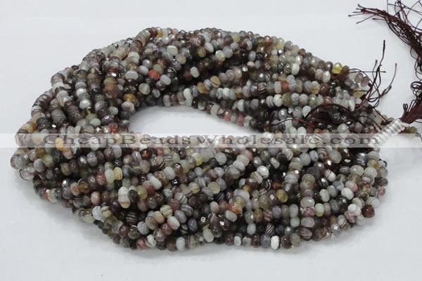 CAG746 15.5 inches 4*6mm faceted rondelle botswana agate beads