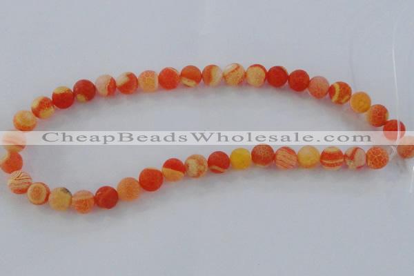 CAG7496 15.5 inches 8mm round frosted agate beads wholesale