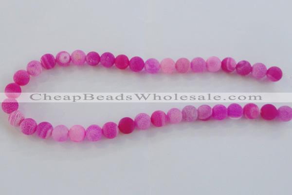 CAG7506 15.5 inches 12mm round frosted agate beads wholesale