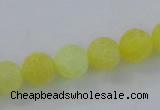 CAG7518 15.5 inches 4mm round frosted agate beads wholesale