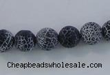 CAG7558 15.5 inches 4mm round frosted agate beads wholesale