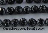 CAG7601 15.5 inches 6mm faceted round frosted agate beads wholesale