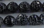 CAG7606 15.5 inches 16mm faceted round frosted agate beads wholesale