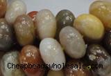 CAG770 15.5 inches 10*16mm rondelle yellow agate gemstone beads