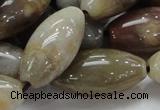 CAG775 15.5 inches 15*30mm rice yellow agate gemstone beads