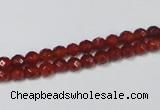 CAG7861 15.5 inches 3mm faceted round red agate beads wholesale