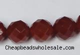 CAG7865 15.5 inches 20mm faceted round red agate beads wholesale