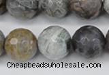 CAG7873 15.5 inches 20mm faceted round silver needle agate beads