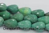 CAG7877 15.5 inches 10*14mm faceted teardrop grass agate beads