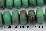 CAG7890 15.5 inches 13*18mm faceted rondelle grass agate beads