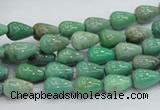 CAG7894 15.5 inches 6*10mm teardrop grass agate beads wholesale