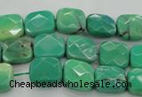 CAG7910 15.5 inches 10*10mm faceted square grass agate beads