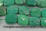 CAG7911 15.5 inches 12*12mm faceted square grass agate beads