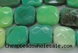 CAG7914 15.5 inches 16*16mm faceted square grass agate beads