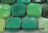 CAG7915 15.5 inches 18*18mm faceted square grass agate beads