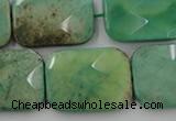 CAG7926 15.5 inches 18*25mm faceted rectangle grass agate beads