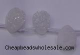 CAG8120 Top drilled 15*20mm teardrop white plated druzy agate beads