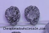 CAG8132 Top drilled 18*25mm teardrop silver plated druzy agate beads