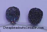 CAG8134 Top drilled 18*25mm teardrop rainbow plated druzy agate beads