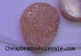 CAG8141 Top drilled 30*40mm teardrop champagne plated druzy agate beads