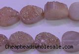 CAG8281 7.5 inches 12*16mm teardrop champagne plated druzy agate beads