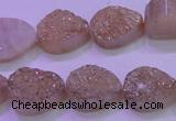 CAG8291 7.5 inches 13*18mm teardrop champagne plated druzy agate beads