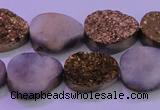 CAG8303 7.5 inches 15*20mm teardrop gold plated druzy agate beads