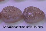 CAG8311 7.5 inches 18*25mm teardrop champagne plated druzy agate beads