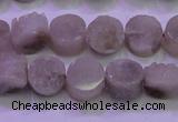 CAG8430 15.5 inches 10mm coin grey druzy agate gemstone beads