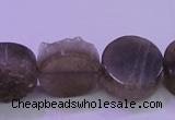 CAG8434 15.5 inches 18mm coin grey druzy agate gemstone beads