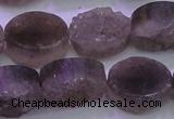 CAG8443 15.5 inches 13*18mm oval grey druzy agate gemstone beads