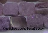 CAG8452 15.5 inches 12*16mm rectangle grey druzy agate gemstone beads