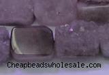 CAG8454 15.5 inches 15*20mm rectangle grey druzy agate gemstone beads