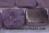 CAG8456 15.5 inches 20*30mm rectangle grey druzy agate gemstone beads