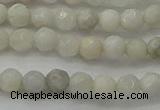 CAG8513 15.5 inches 4mm faceted round grey agate beads wholesale