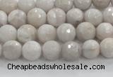 CAG8514 15.5 inches 6mm faceted round grey agate beads wholesale