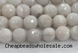 CAG8516 15.5 inches 10mm faceted round grey agate beads wholesale